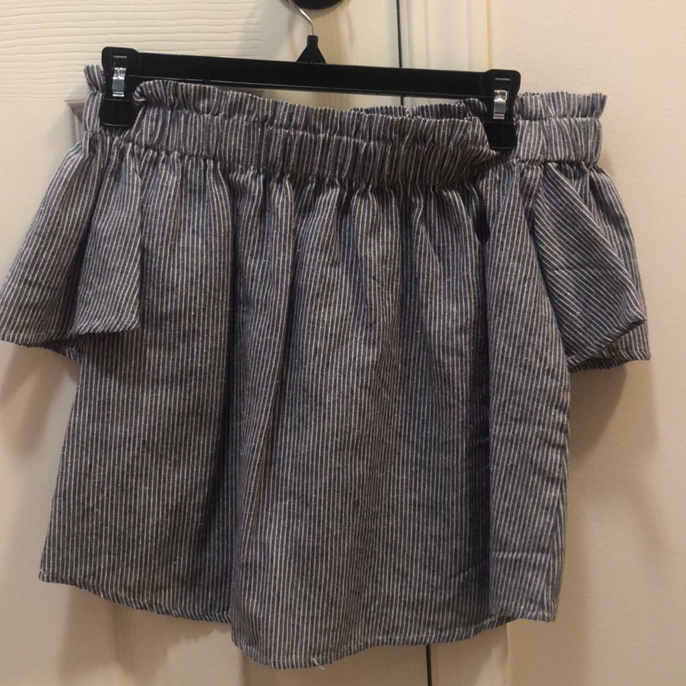 Off the shoulder striped crop top